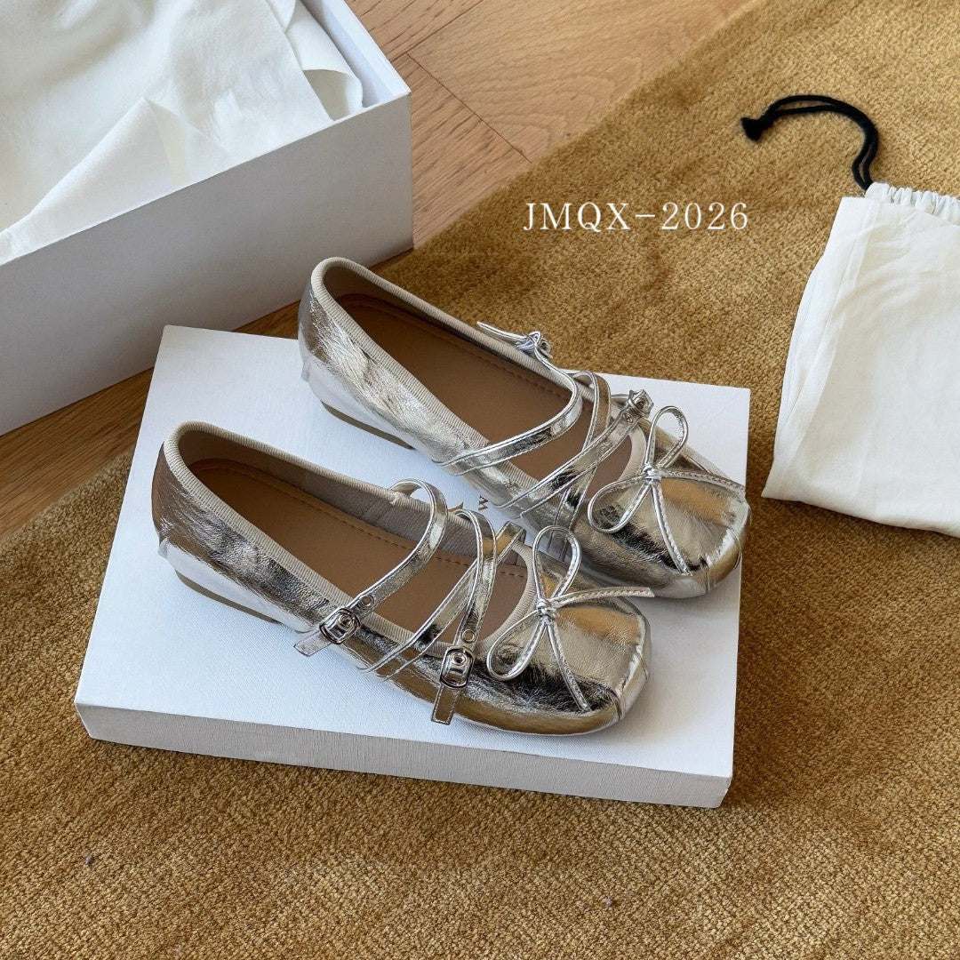 Women's Pointed Toe Mary Jane Slip-on Shallow Mouth Pumps Leather Shoes