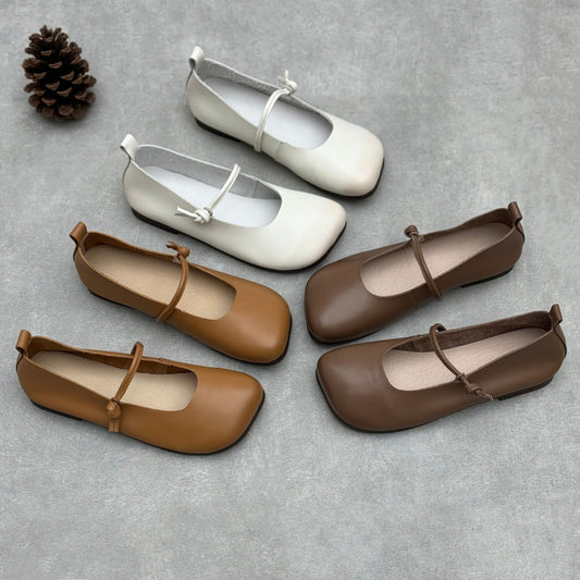 Women's Handmade Genuine Mori Style Artistic Flat Strap First Women's Casual Shoes