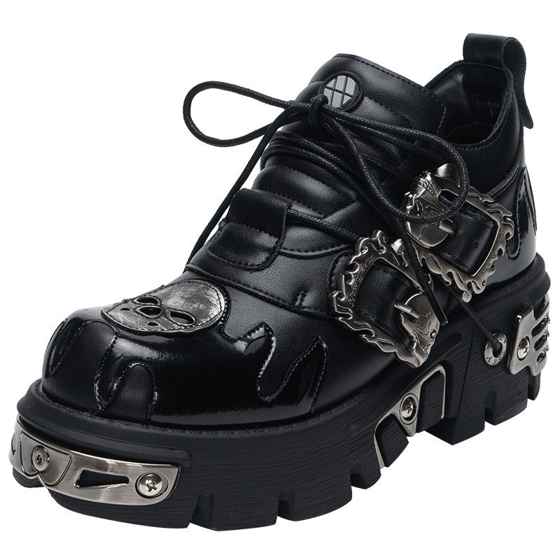 Retro British Style Dark Punk Metal Design Boots
