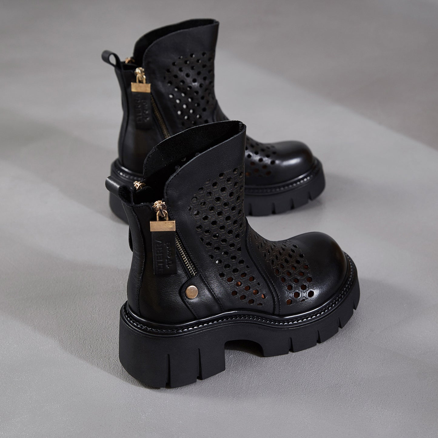 Women's Authentic Hollow Out Martin Booties Height Heels