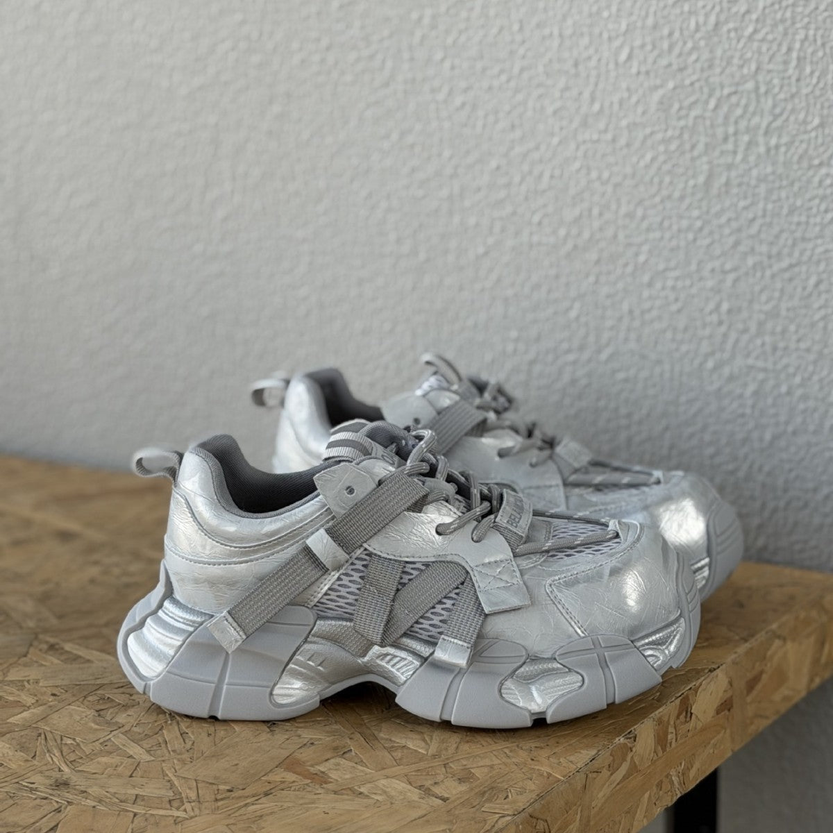 Women's Spring Platform Patchwork Structure Dad Lace Up Sneakers