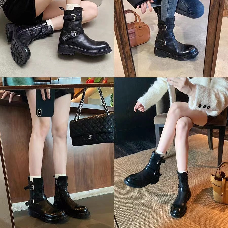 Ring With Chunky Martin Skirt Short Female Heels