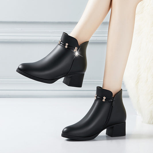 Women's Mother's Short Soft Surface Thick Fleece-lined Women's Shoes