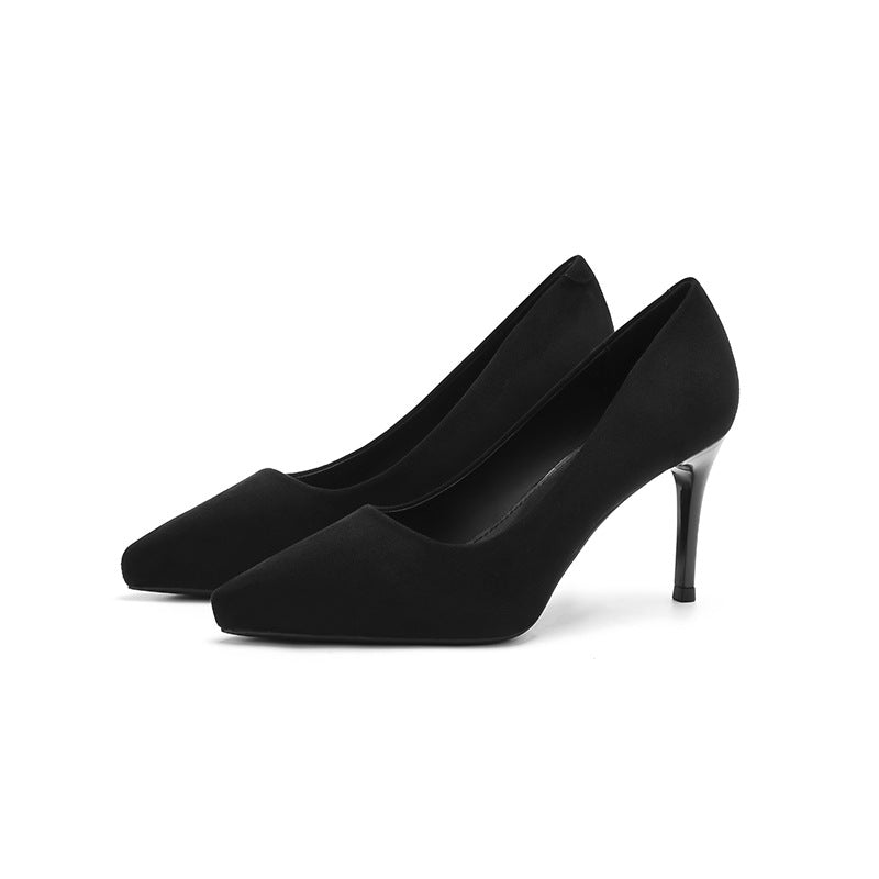 Elegant Pointed Toe Pumps Height Increasing Insole Waterproof Platform High Heels