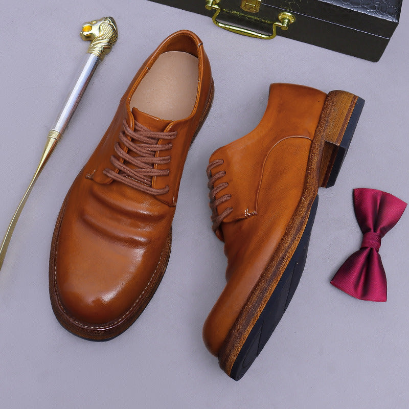 Men's Sole Light Luxury Horse Handmade Good Year British Leather Shoes