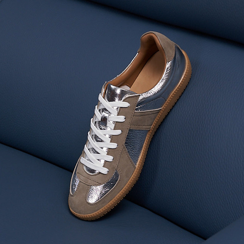 Men's Outdoor Sports Flat White German Training Sneakers