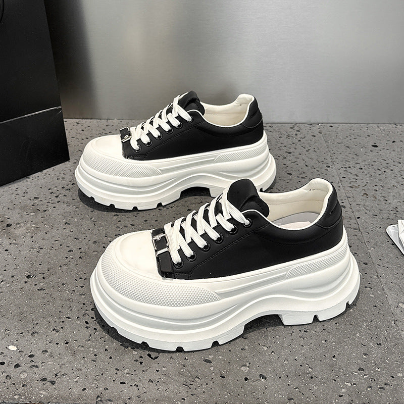 Women's Thick-soled White Spring Lightweight Soft Sole Not Tired Sneakers