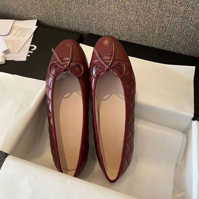 Women's Early Spring Classic Style Flat Pumps Round Head Shallow Mouth Women's Casual Shoes