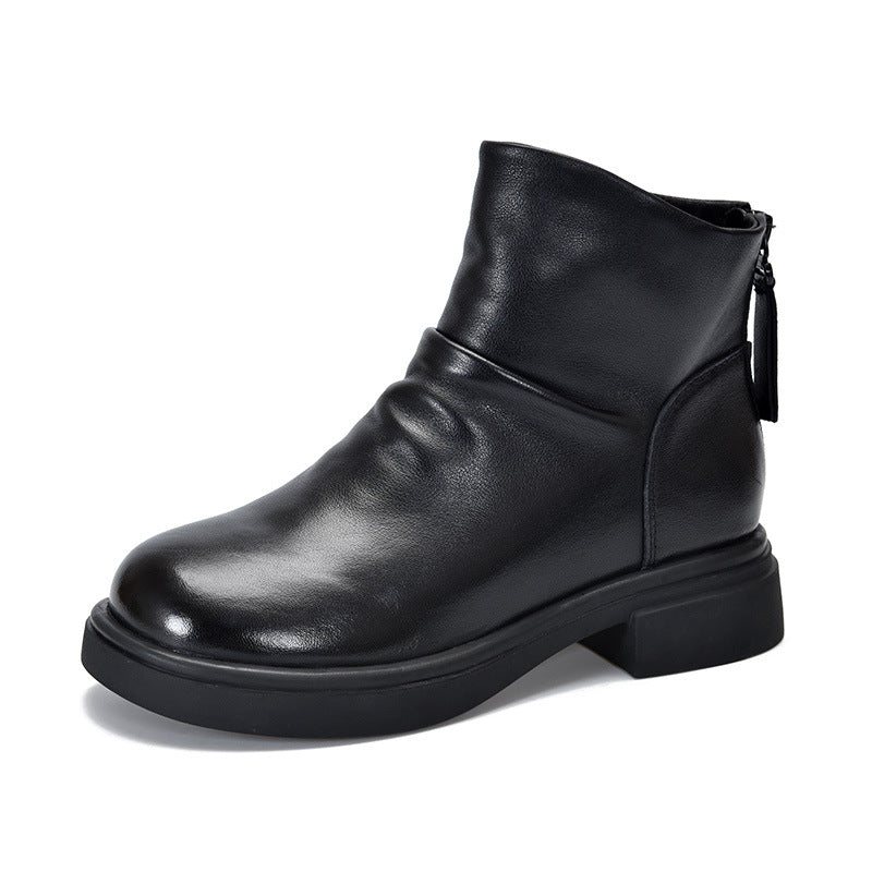 Price First Layer Cowhide Booties Vintage Real With Boots