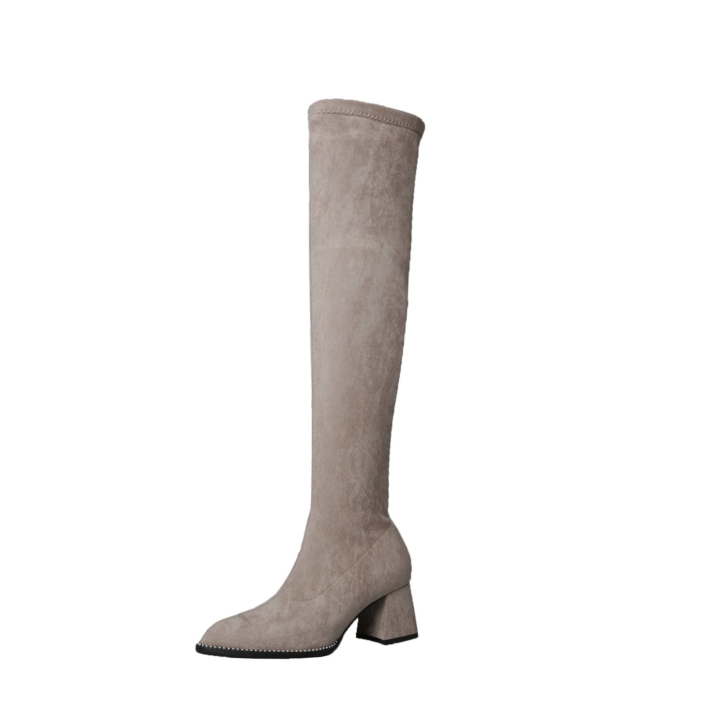 Women's Stretch Skinny Chunky High Pointed Toe Heels