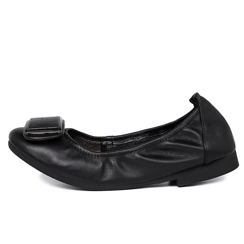 Women's Shallow Mouth Soft Bottom Round Head Plus Casual Shoes