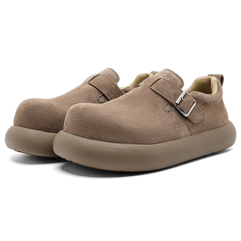 Men's Spring Round Toe Buckle Platform Couple Fashion Men's Shoes