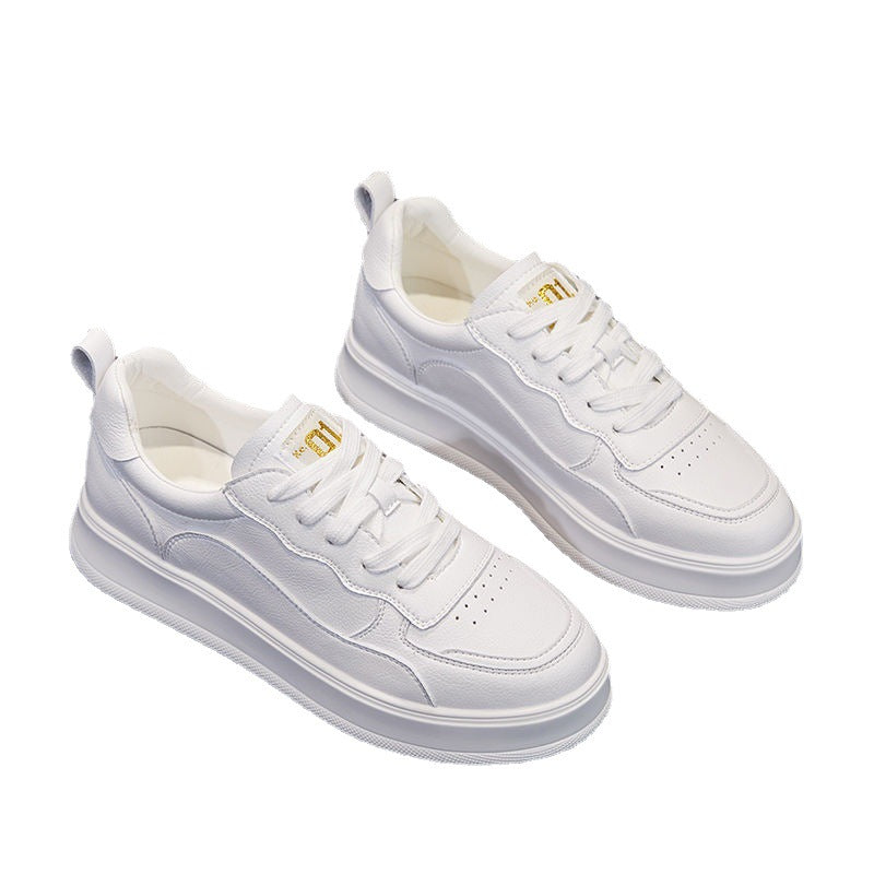 Women's White Sports Leisure Business Korean Style Sneakers