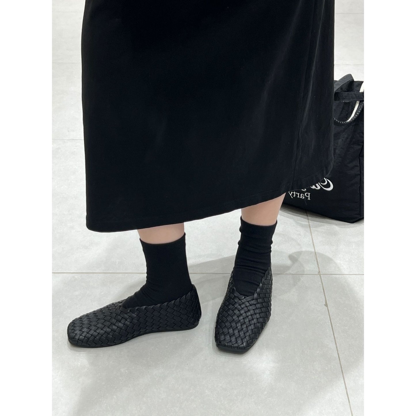 Women's Spring Woven French Retro Outer Wear Square Toe Korean Style Women's Casual Shoes