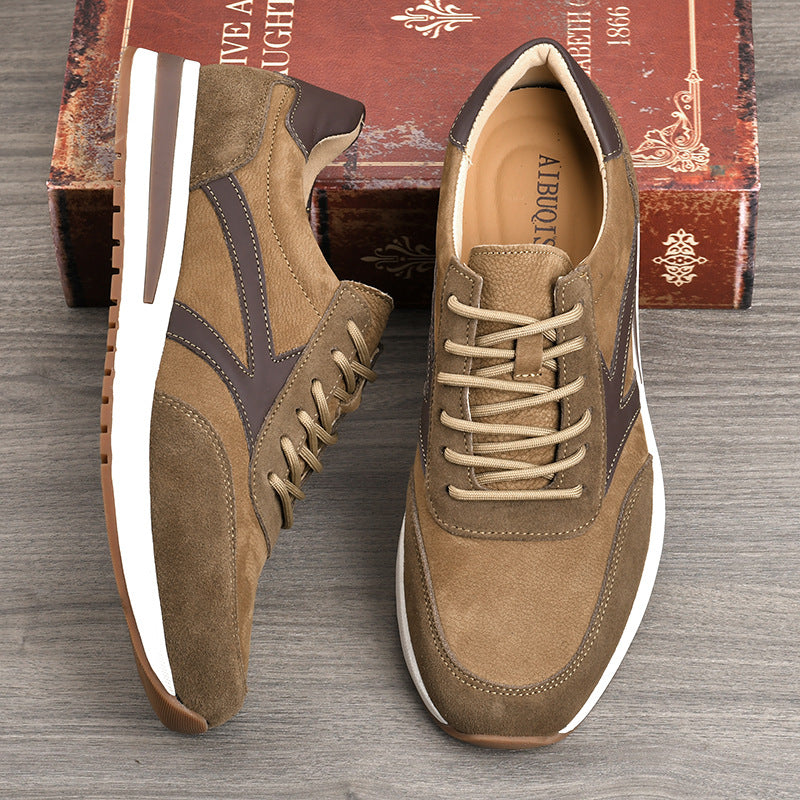 Men's First Layer Cowhide Breathable Comfortable Not Stuffy Men's Casual Leather Shoes