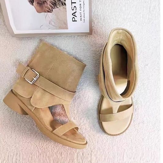 Women's Height Increasing Belt Buckle Summer Retro Minority Roman Sandals