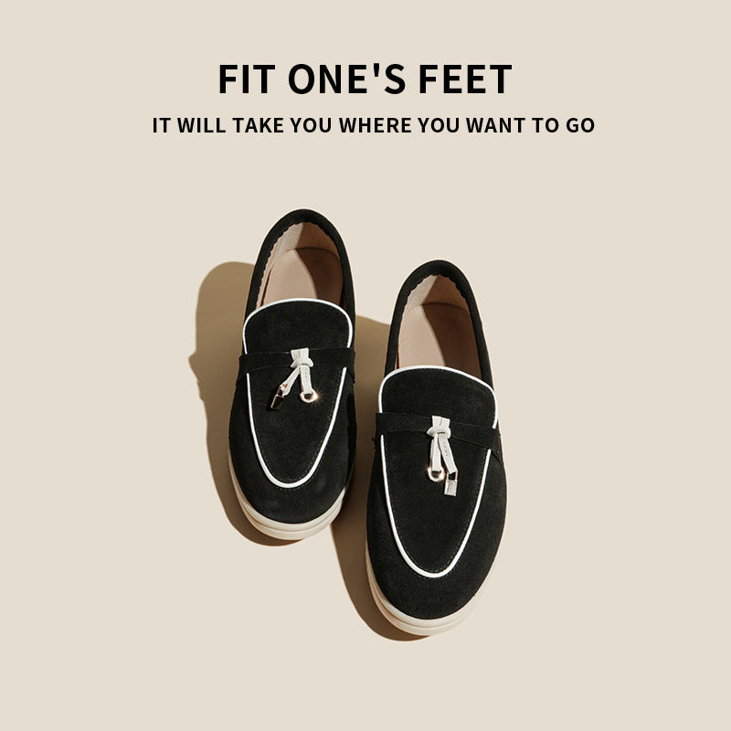 Women's Bottom England Style Comfortable Slip-on With Loafers