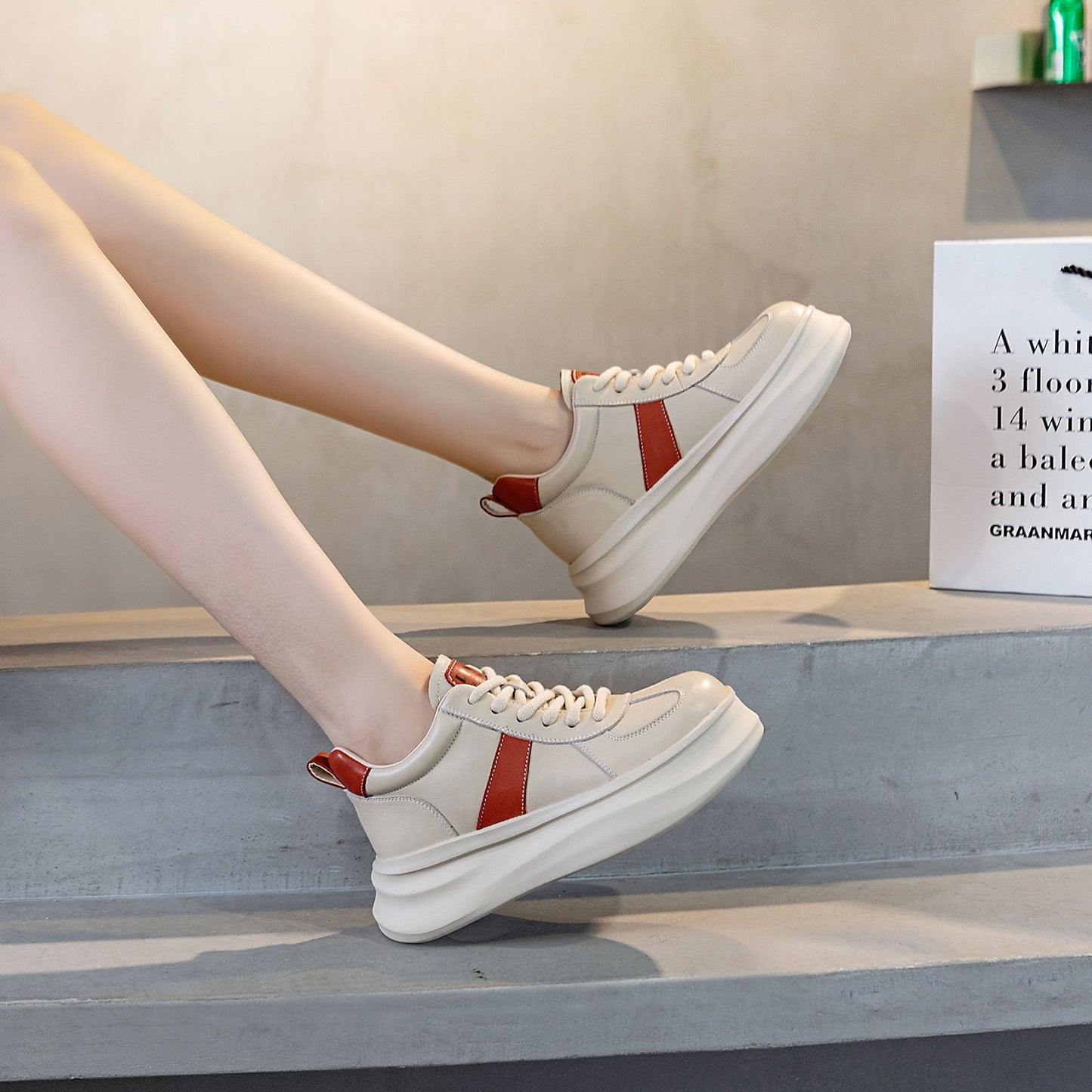 Women's First Layer Cowhide High Top White Sneakers