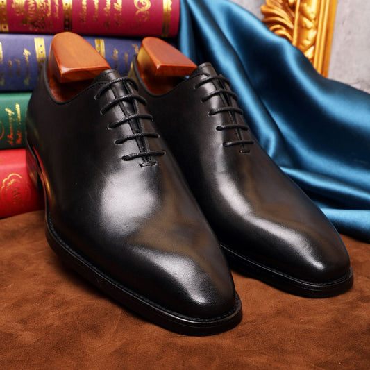 Men's Wedding First Layer Cowhide Carved Gentleman British Men's Business Leather Shoes