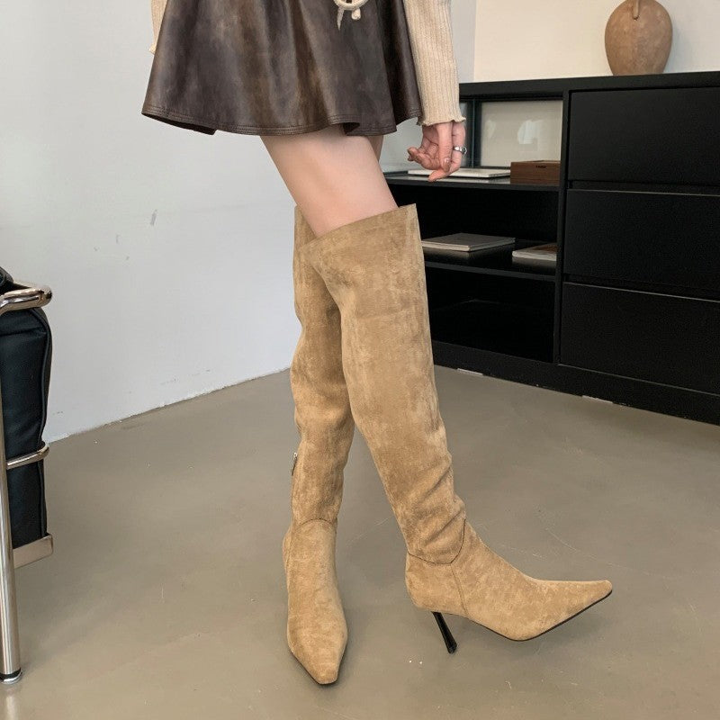 Stiletto Knight Two-way Wear Female Temperament Women's Leather Boots