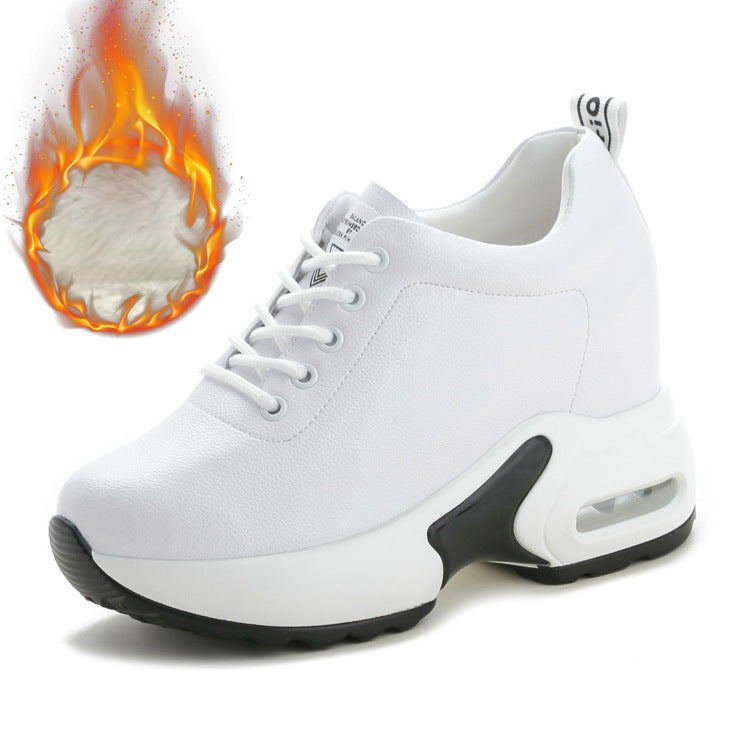 Women's Autumn White Small Height Increasing Insole Versatile Women's Casual Shoes