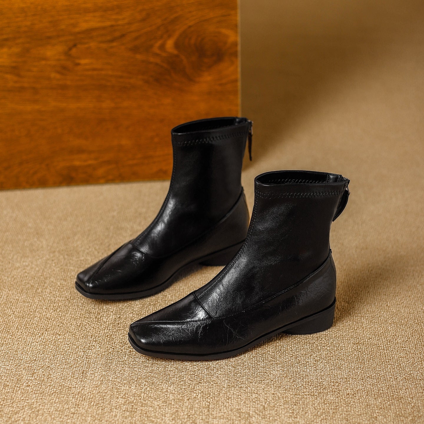 Women's Head Booties Autumn Thin Fashion Rear Zipper Boots