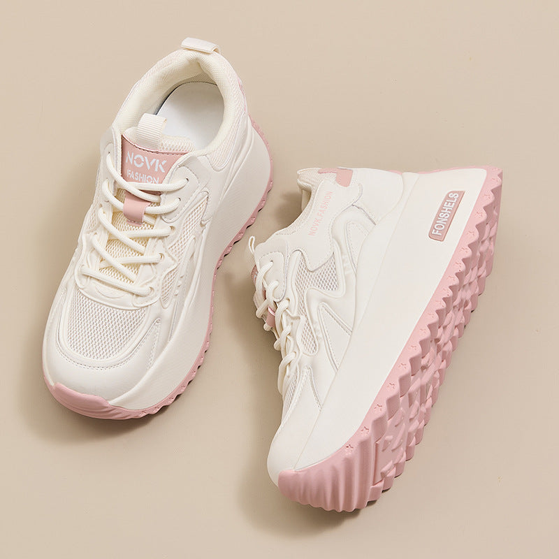Women's Breathable Mesh Platform Dad Trendy Cool Lightweight Sneakers