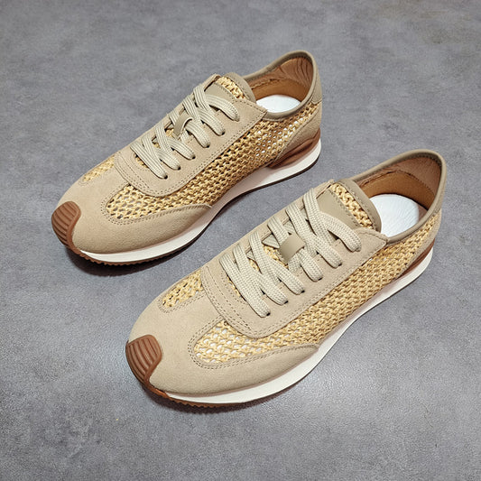 Men's First Layer Apricot Cow Board Fashion Summer Casual Shoes