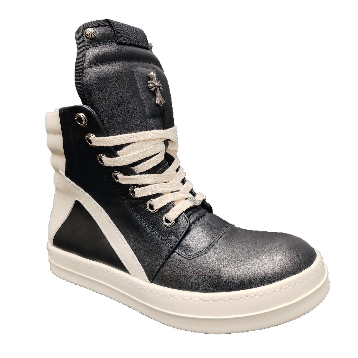 Women's & Men's Black Classic Inverted Triangle Versatile Genuine Platform Men's Board Shoes