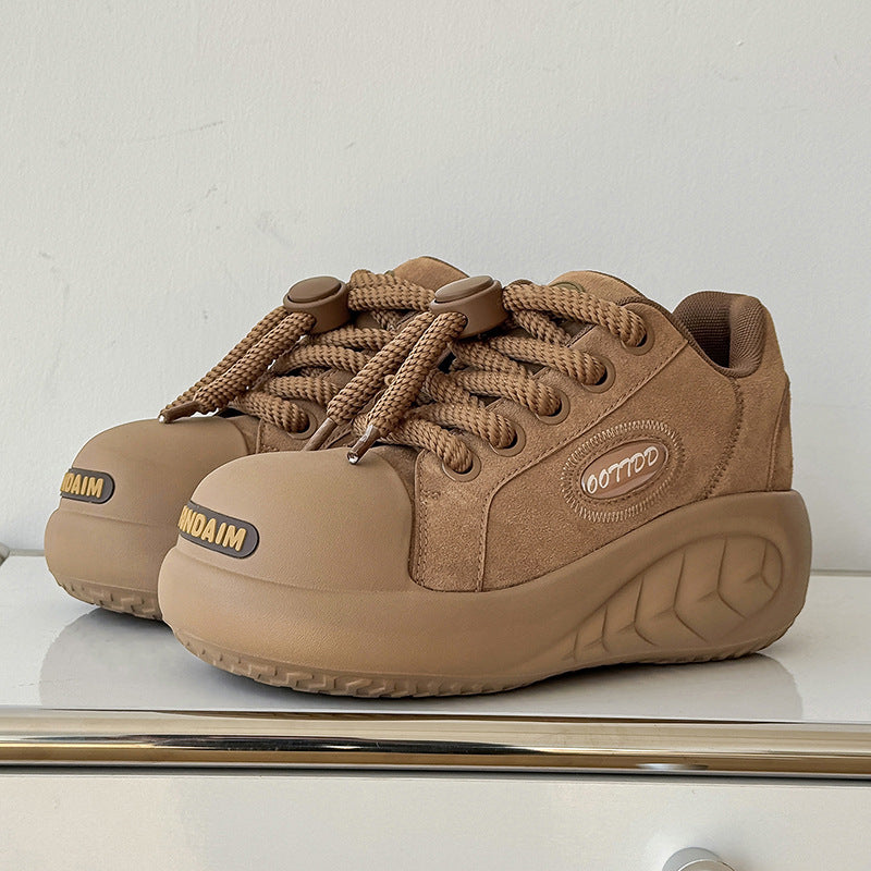 Women's & Men's Design Platform Inner Height Increasing Board Sports Men's Casual Shoes