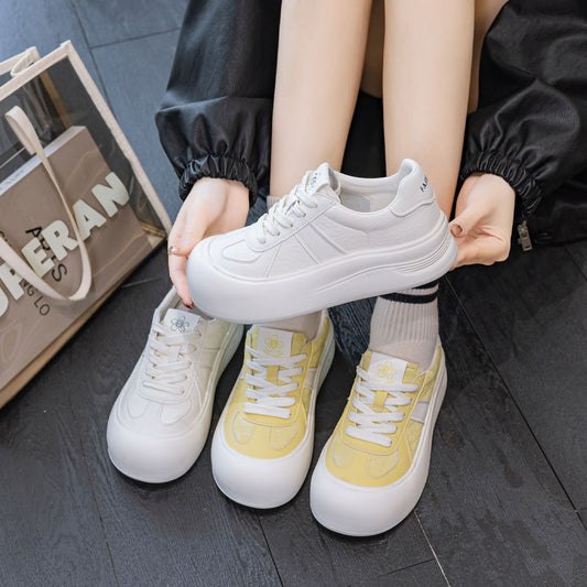 Women's White Spring Ugly Cute Big Toe Sneakers