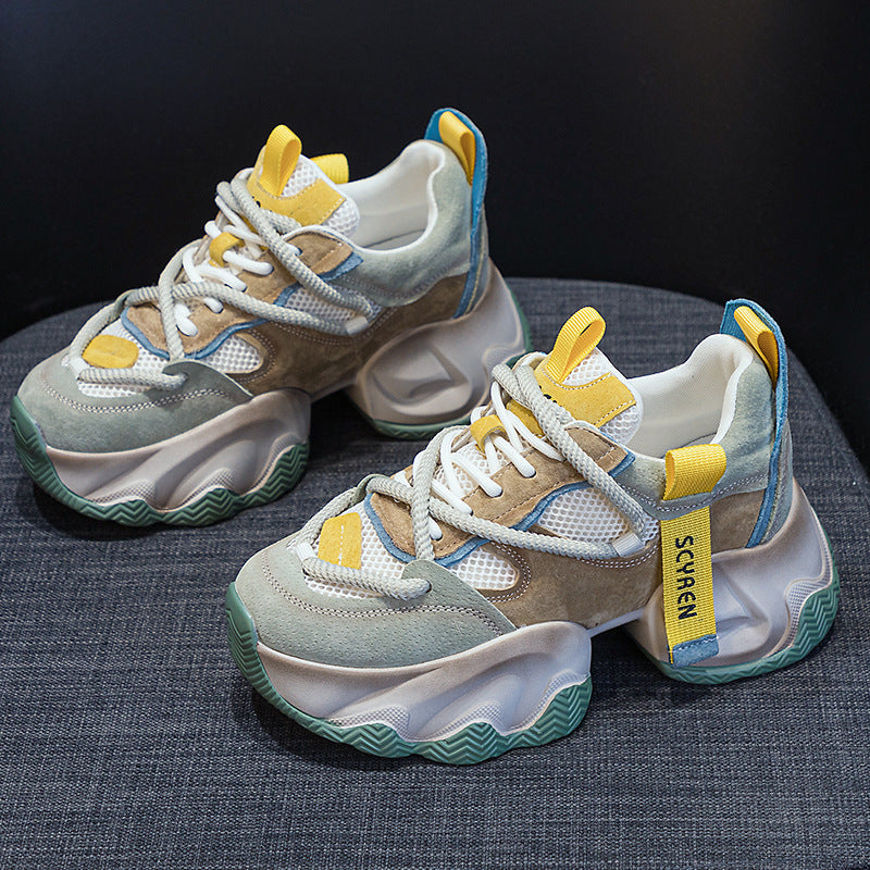 Women's Platform Dad Height Increasing Insole Pop-up Women's Casual Shoes