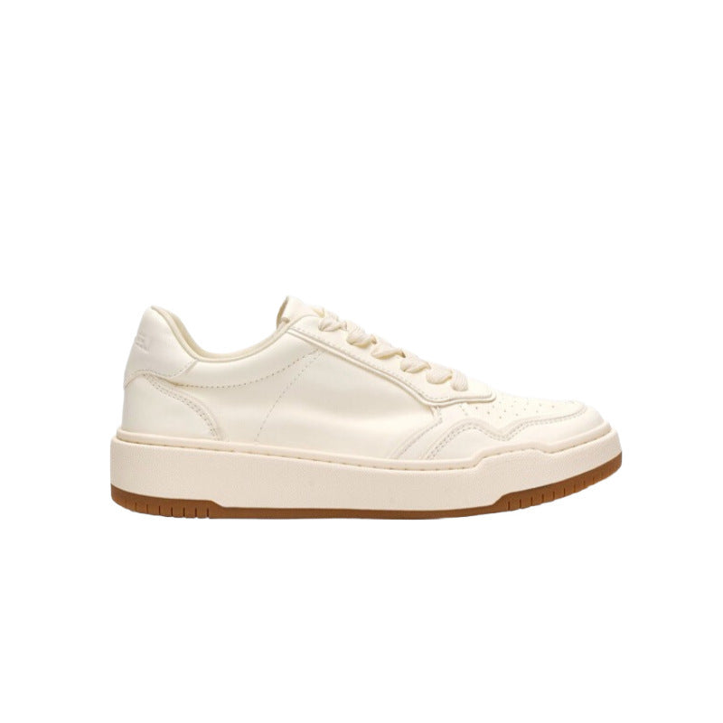 Women's Version Retro White Platform Height Increasing Soft Sneakers