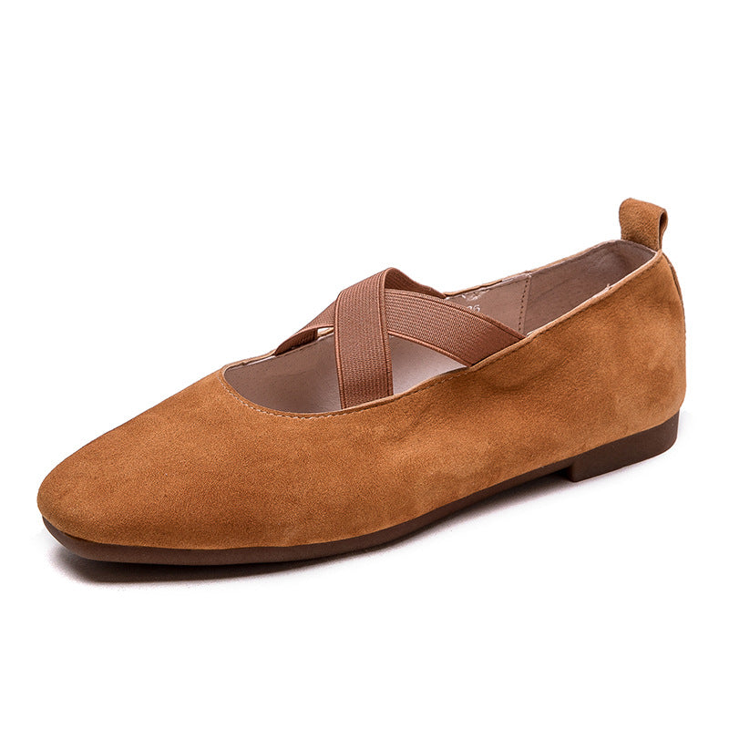 Women's Solid Color French Style Pumps Flat Casual Shoes