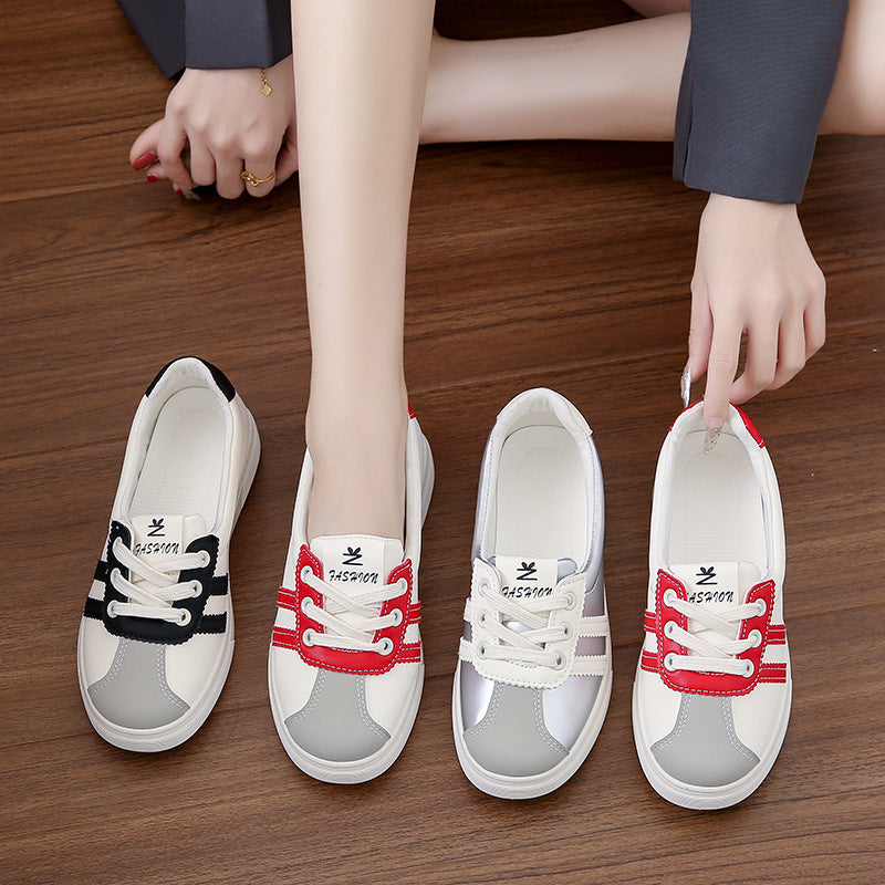 Women's White Autumn Korean Style Leisure Sports Versatile Board Casual Shoes