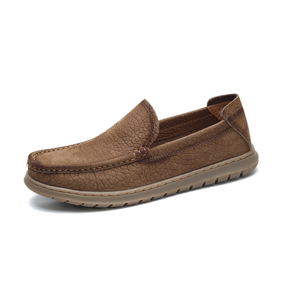 Men's Pattern Single Layer Frosted Cowhide Comfortable Breathable Men's Shoes