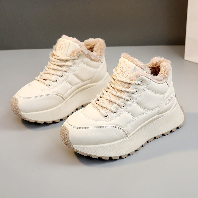 Winter Platform Cotton Fleece-lined Warm Hight Increasing Sneakers