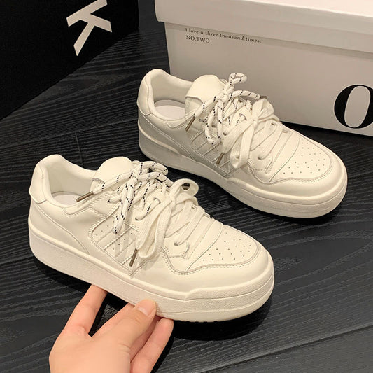 Preppy Style Flat Bottom Fleece-lined Round Head Women's Casual Shoes