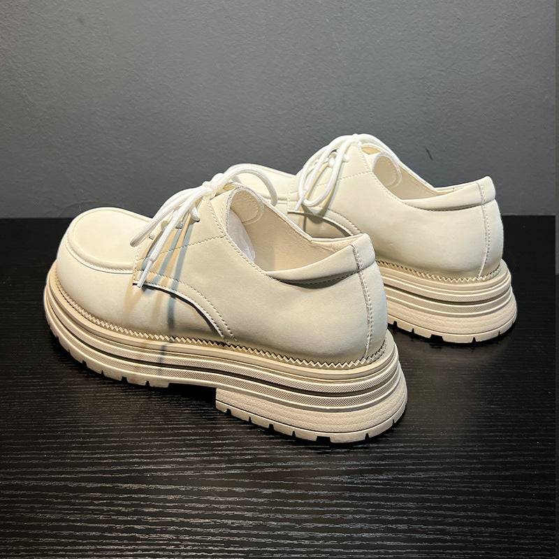 Men's White British Style Tooling Pumps Loafers