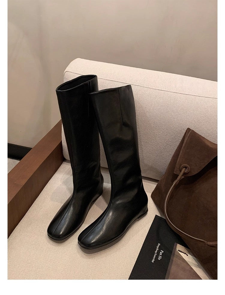 Women's Second Hair Plus Veet Warm Flat Soft Skinny Long Rider Boots