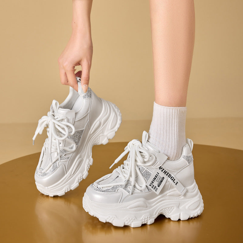 Thick Bottom Spring Small Sports Increased Clunky Super Women's Casual Shoes