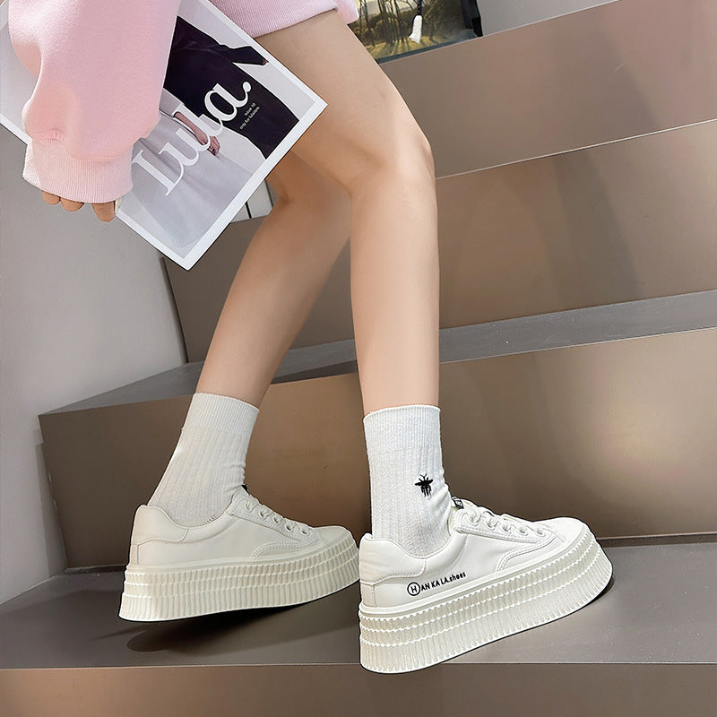 Shape Super Soft Height Increasing Skinny Thick Bottom Korean Style Women's Casual Shoes