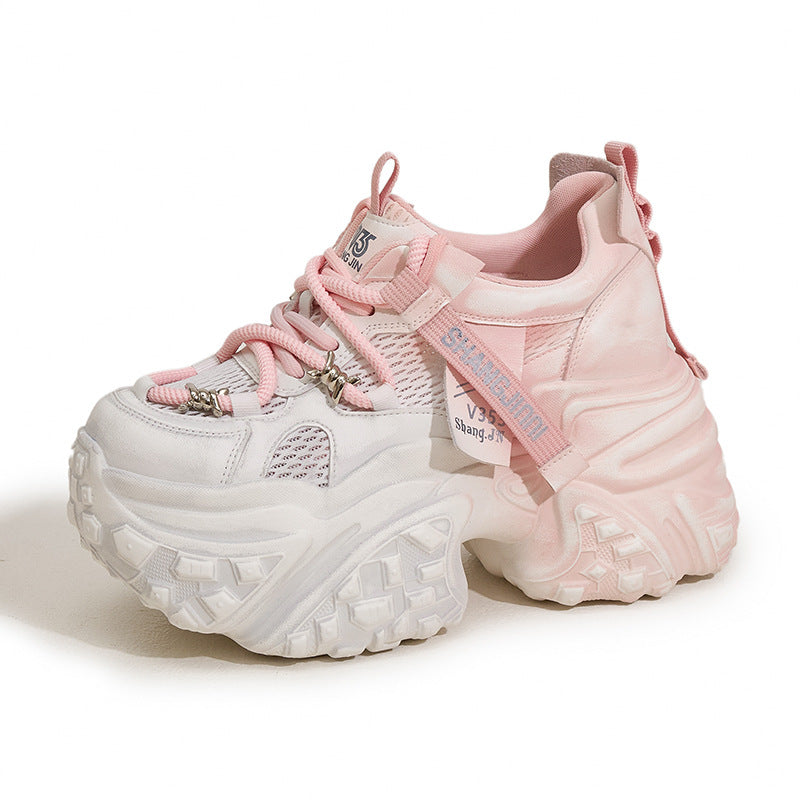 Women's & Men's Daddy Platform Hidden Breathable Mesh Men's Shoes