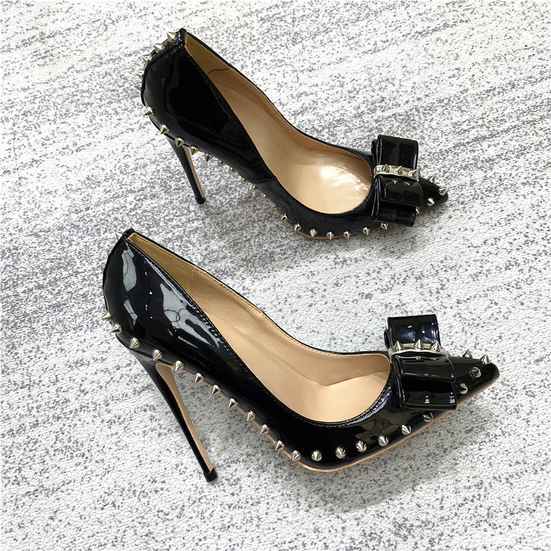 Bow High Pointed Toe Stiletto Elegant Women's Fashion Shoes