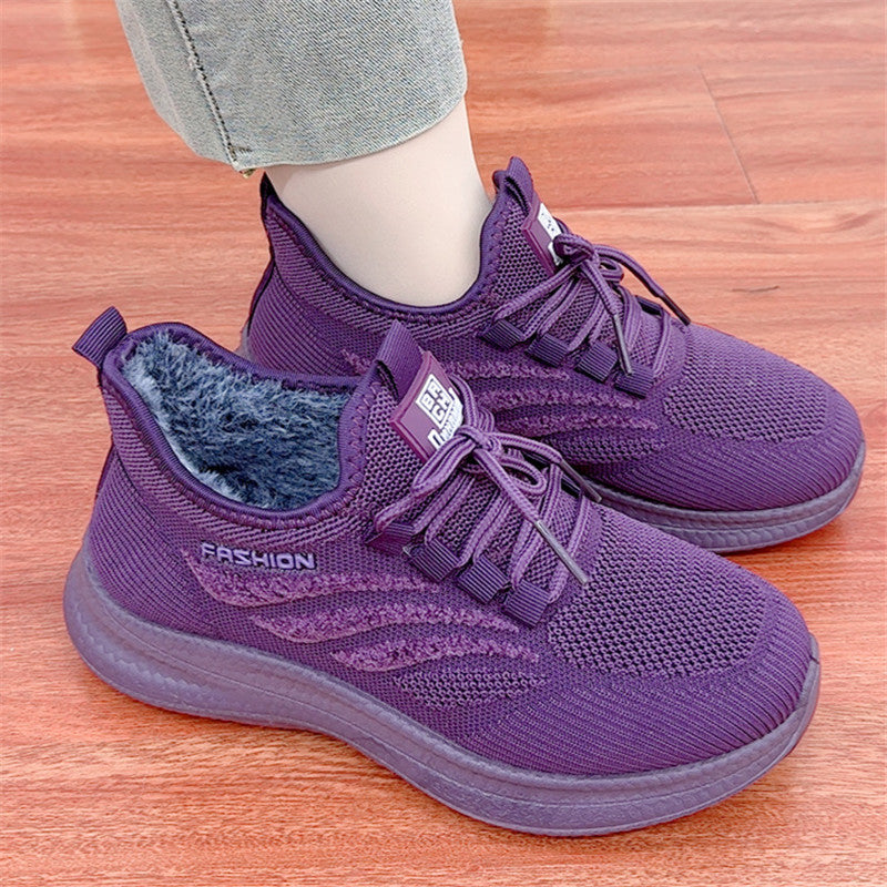 Women's Fleece Lined Padded Warm Keeping Sports Cotton Soft Bottom Women's Shoes