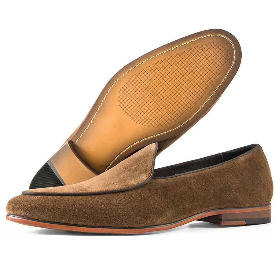 Men's Suede Flat Slip-on Pointed Soft Surface Loafers/doug Shoes