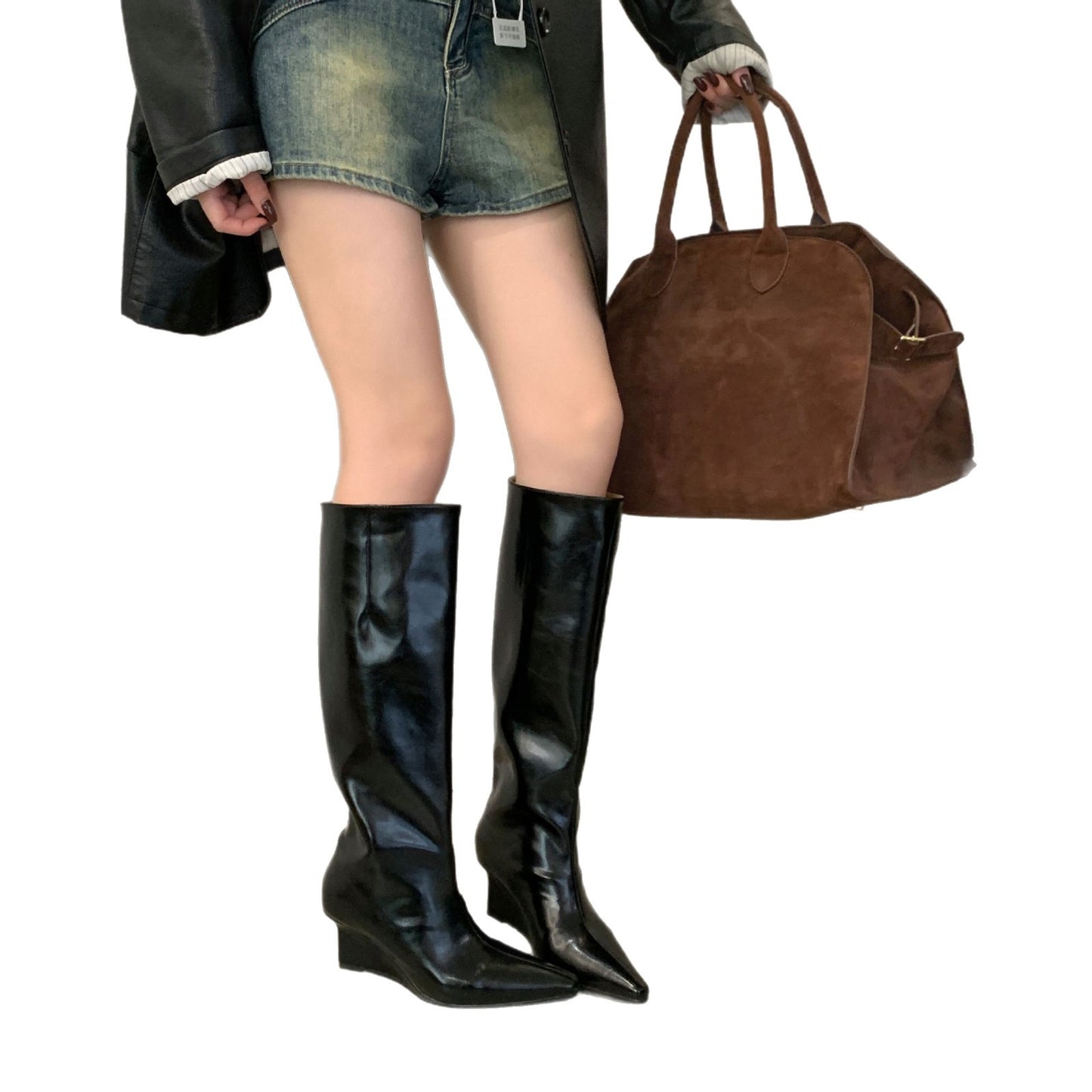 High Female Retro Chunky Hot With Skirt Heels
