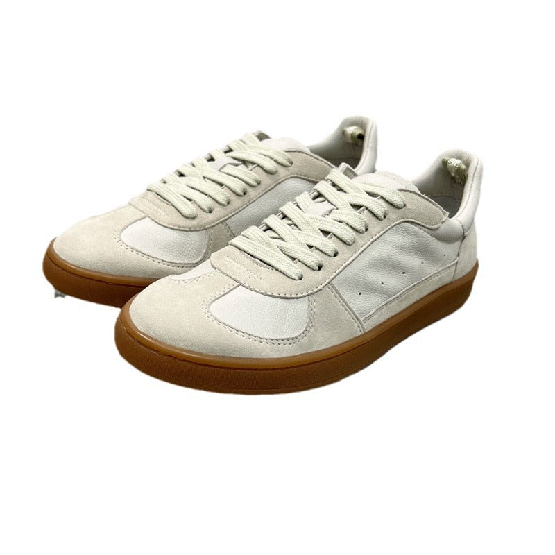 Training Round Toe Cowhide Flat Bottom Comfort Retro Casual Shoes