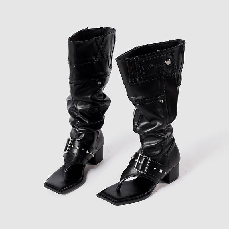 Women's Knee Long Big Tube Circumference Spring Square Boots