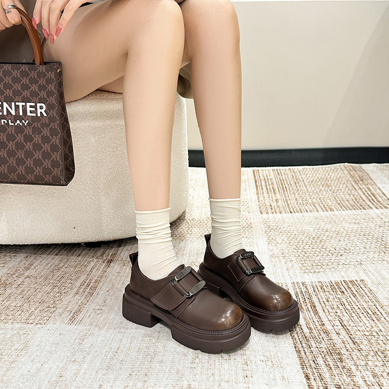 Women's Small Size British Style Thick Sole Increased Women's Shoes